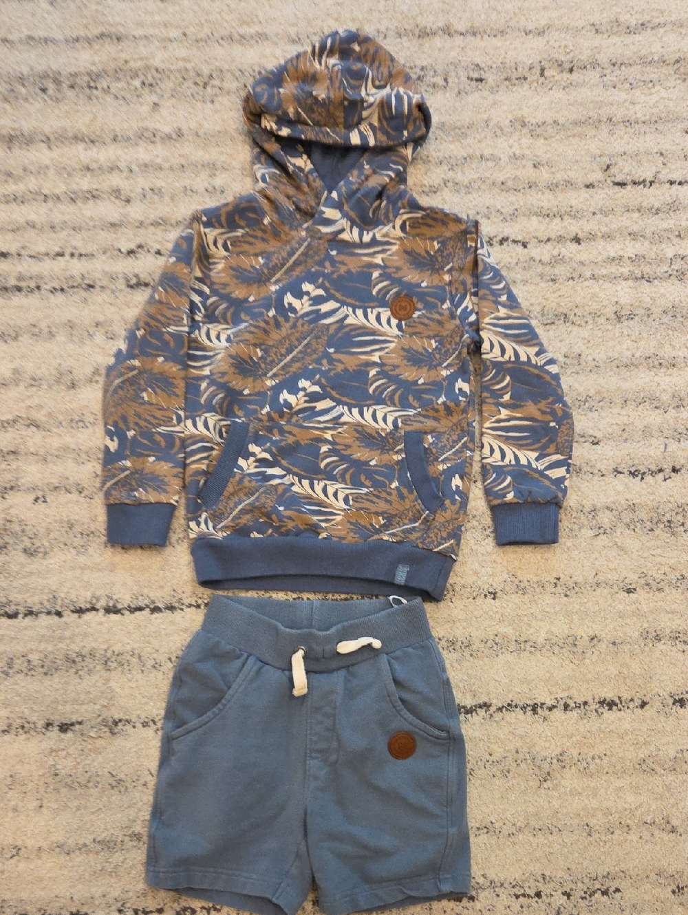 Koko Noko Kids Blue Hoodie & Shorts Matching Set